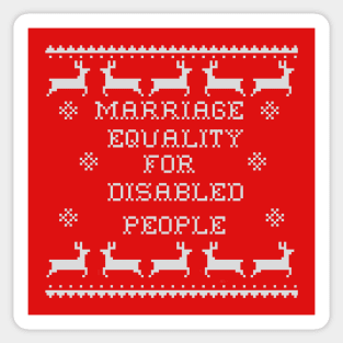 Marriage equality ugly holiday sweater Sticker